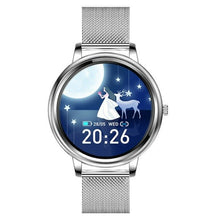 Load image into Gallery viewer, Proker Lady Smart Watch Round Screen with health monitoring - Silver Steel_0