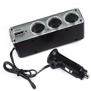 In-Car USB +Triple Socket Charger Adapter/Car Charger Extension Multiple Charging Points_0