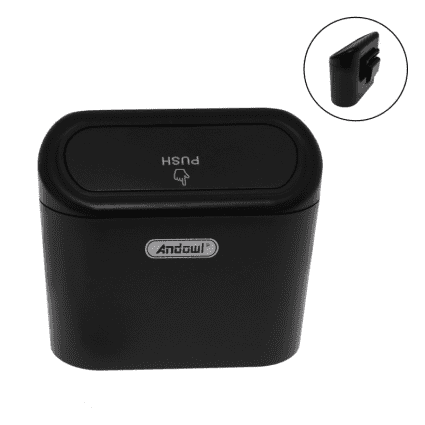 Mini car trash bin black with clip Q-L088 Andowl_0