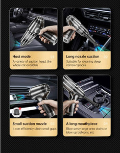 Car Mounted Mini Wireless Vacuum Cleaner for Both Dry And Wet Use, High-Power Portable High Suction - Gray White_4